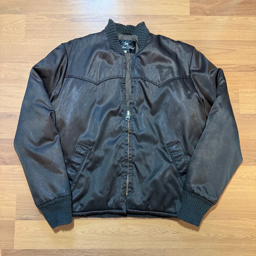 Men's Vintage 70's Golden Fleece Brown Quilted Santa Fe Work Jacket Sz Medium